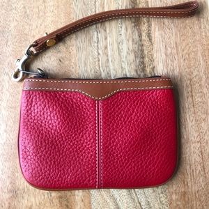 Dooney & Bourke Pebble Leather Wristlet / Pouch w/ gold hardware